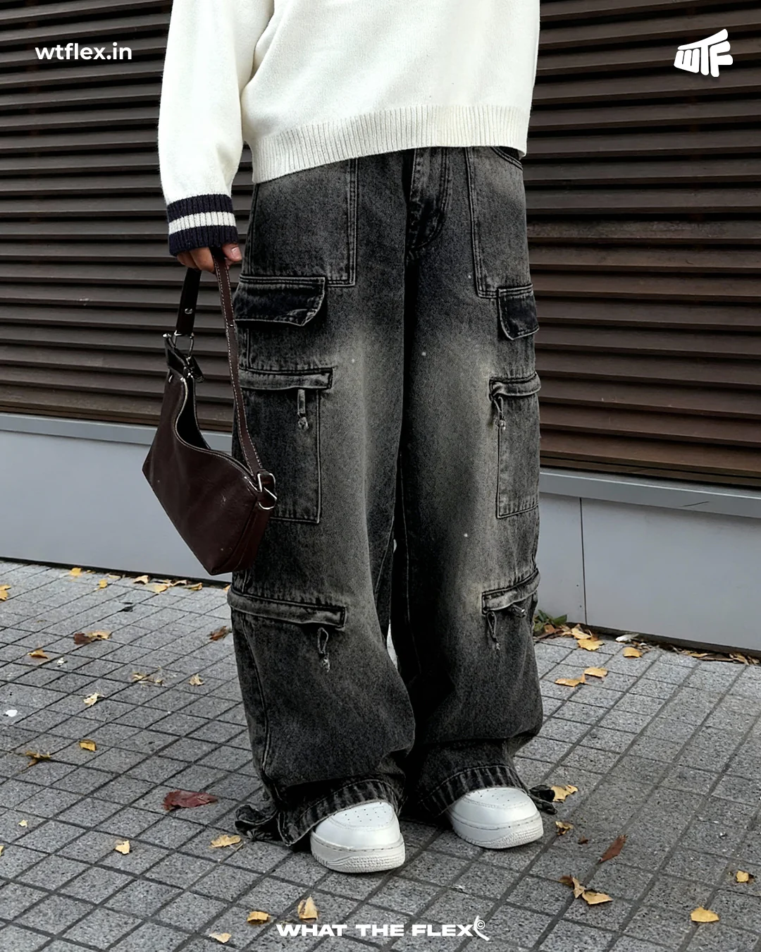 Stash Pocket Cargo Baggy Jeans - Image 4