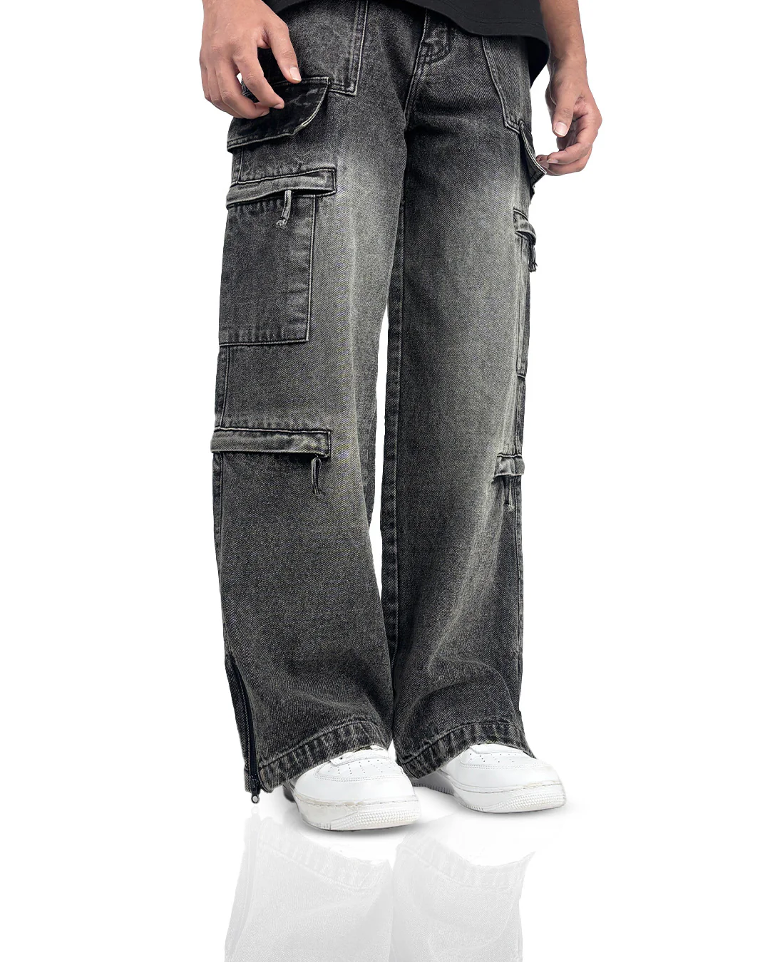 Stash Pocket Cargo Baggy Jeans - Image 5