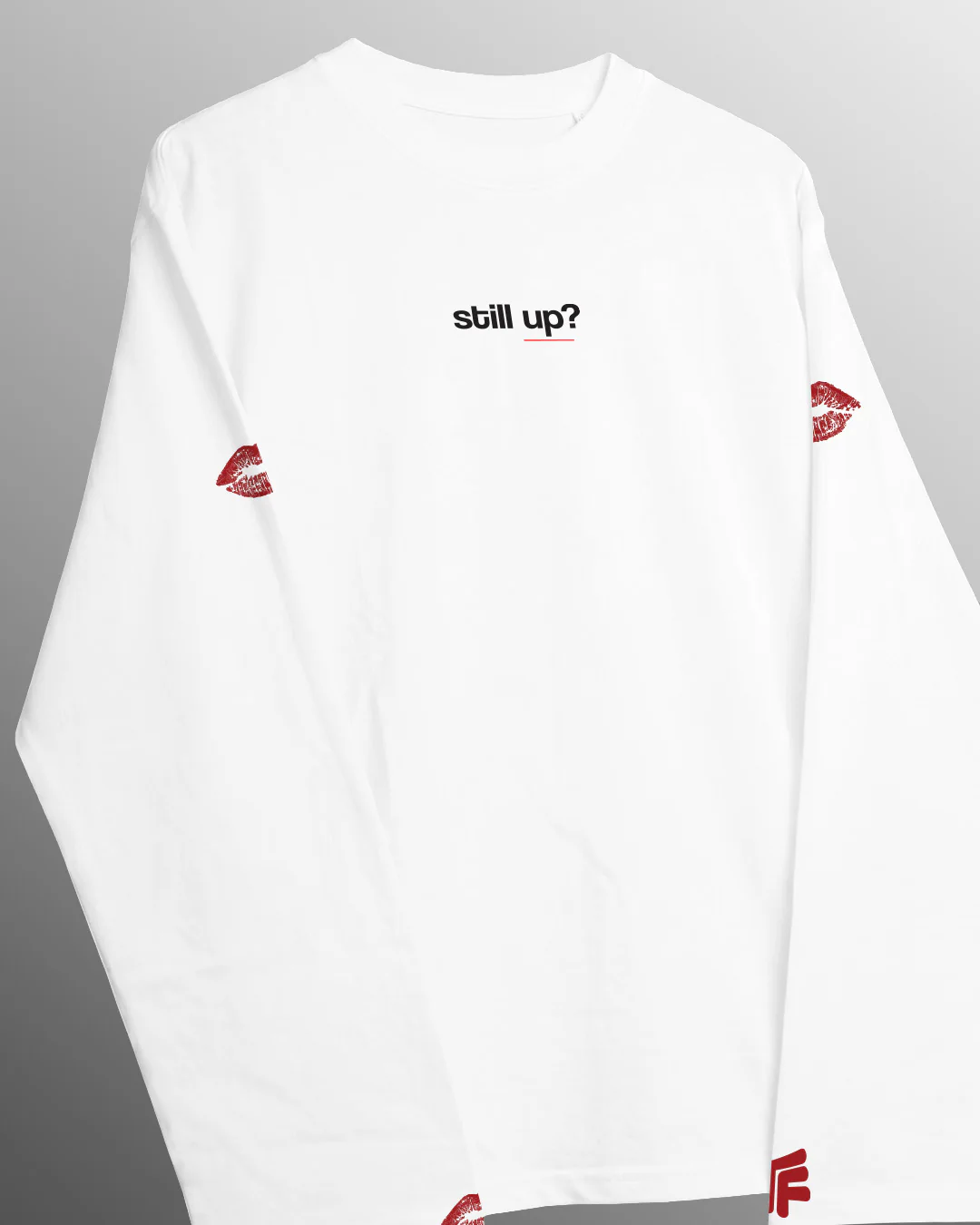 Still Up Full Sleeves Boxy-Fit White T-shirt - Image 6