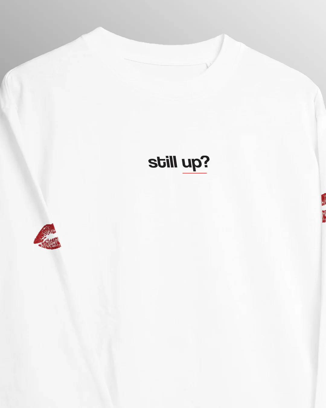 Still Up Full Sleeves Boxy-Fit White T-shirt - Image 7
