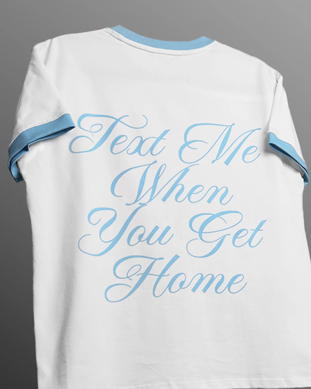 Text Me Slim Fit Ringer White T-shirt - Image 3