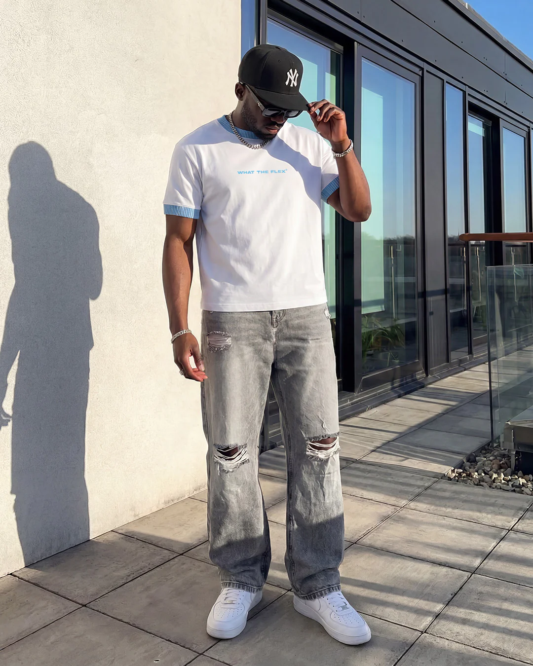 Text Me Slim Fit Ringer White T-shirt - Image 6
