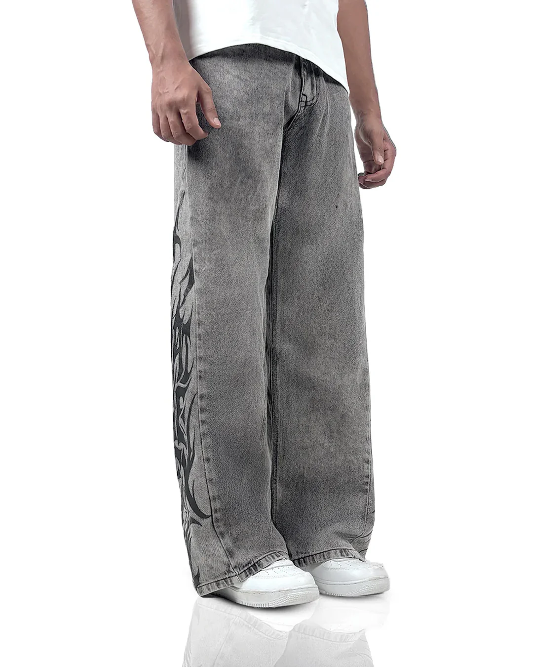 The Flex Symbol Grey Baggy Jeans - Image 3