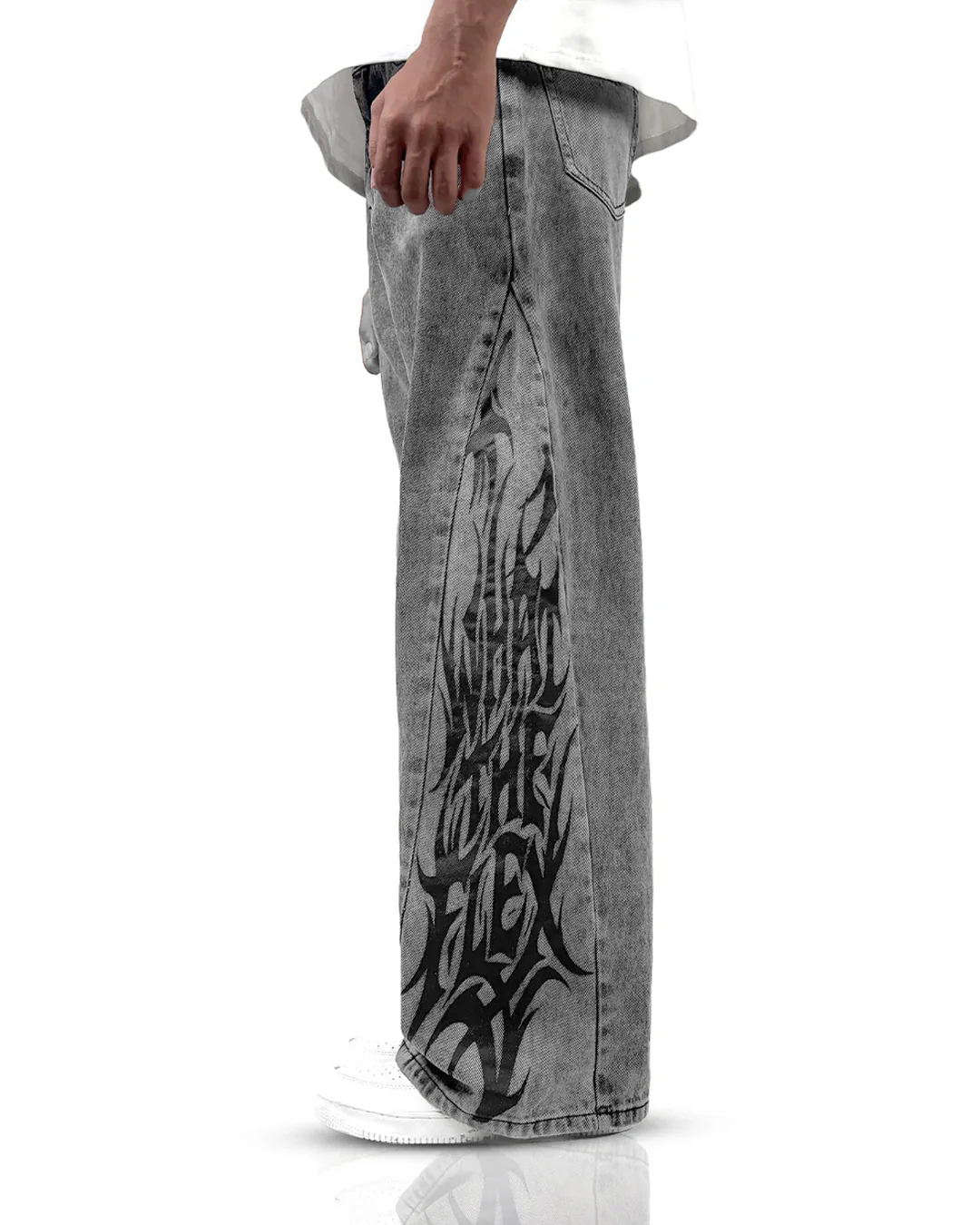 The Flex Symbol Grey Baggy Jeans - Image 4