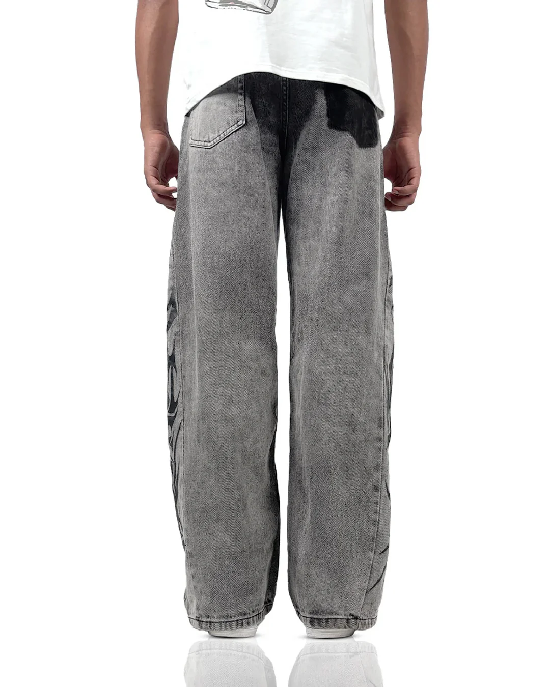 The Flex Symbol Grey Baggy Jeans - Image 7