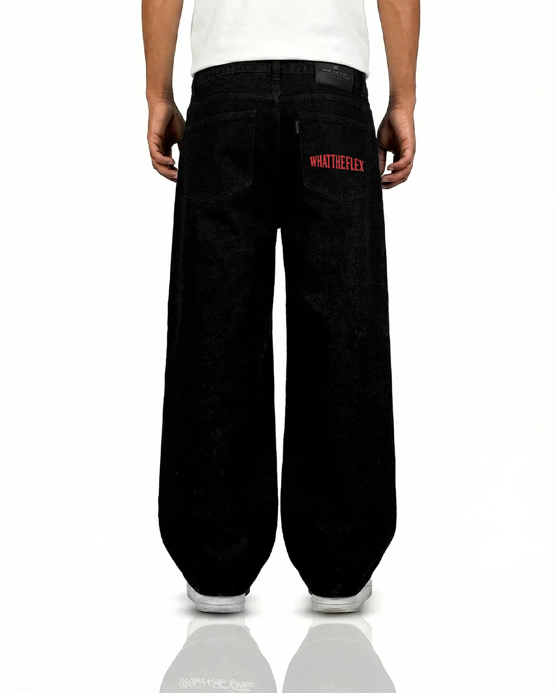 Veins Black Baggy Jeans - Image 7