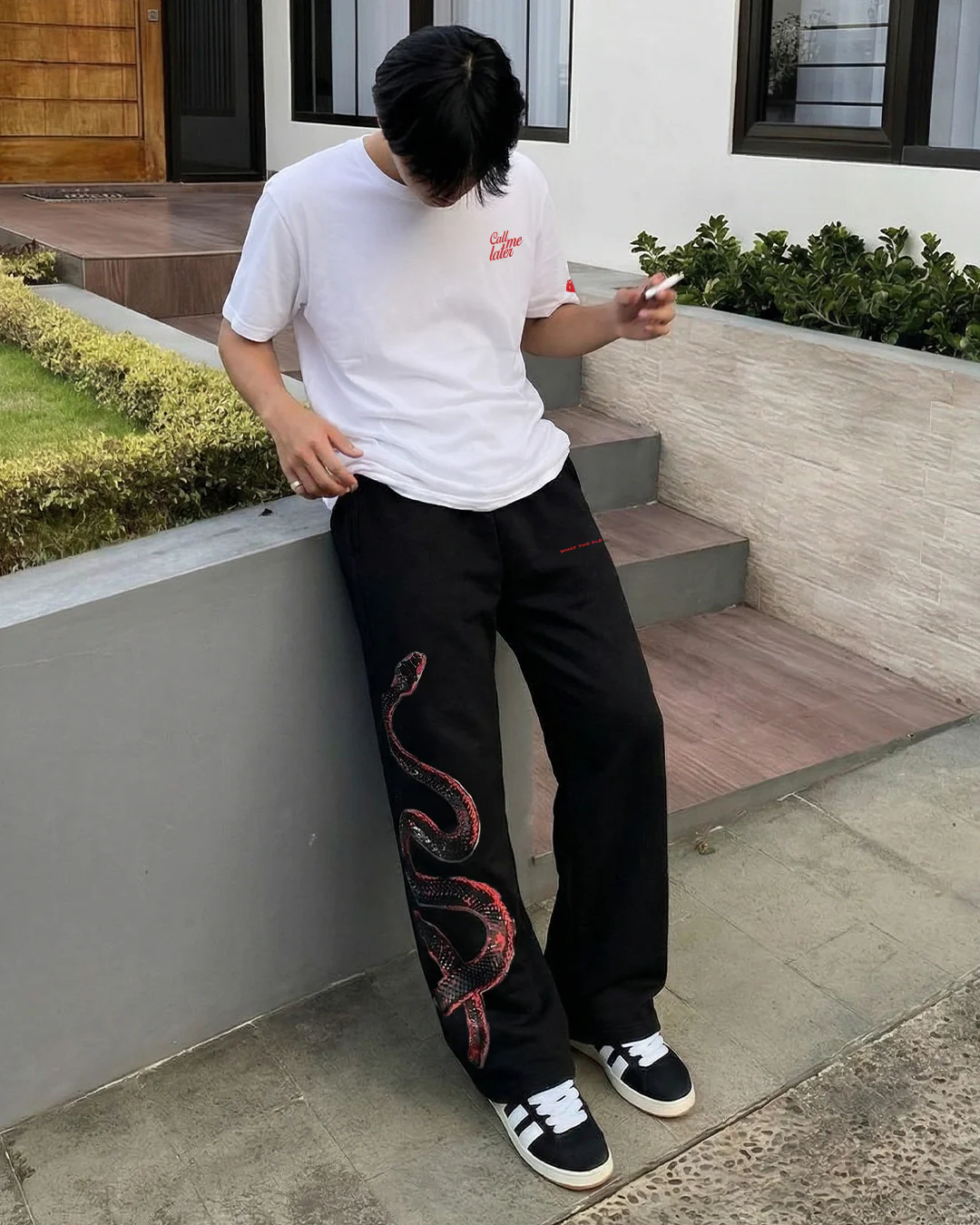 Venom Black Cotton Pants - Image 6