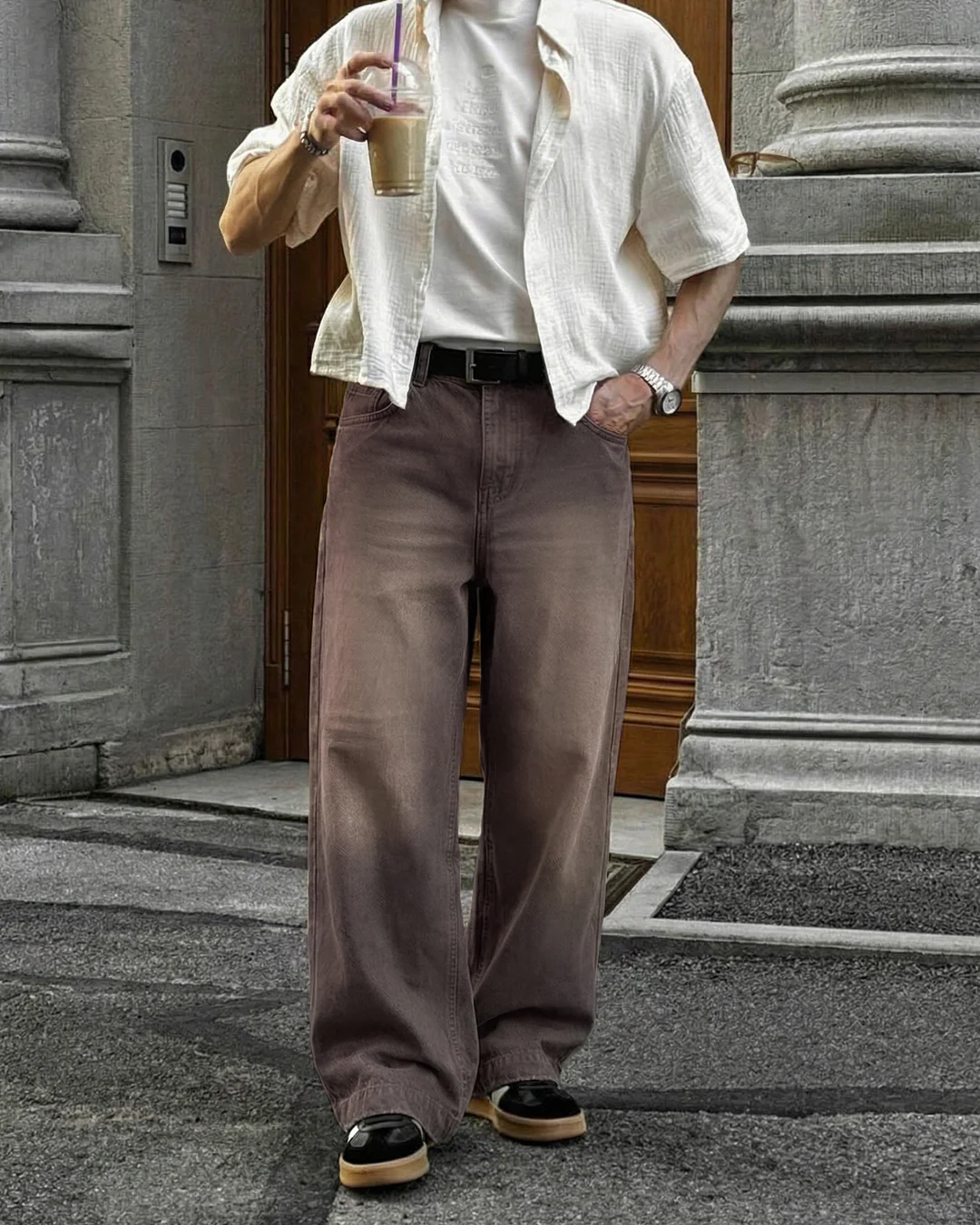 Vintage Brown Baggy Jeans - Image 3