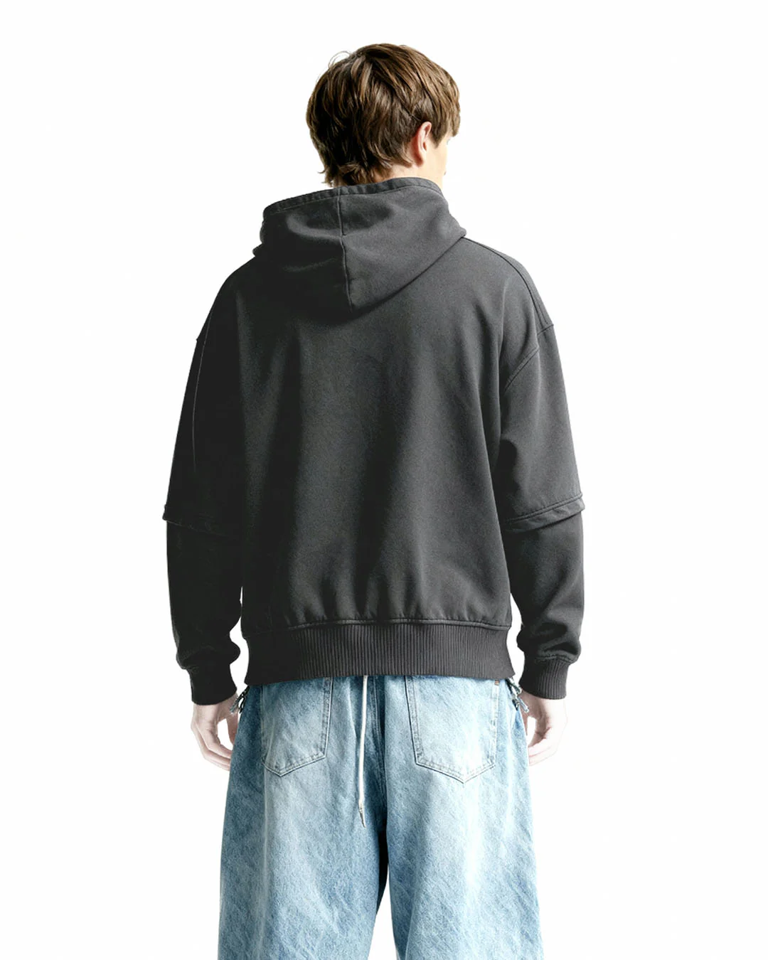 Washed Out Black Boxy-Fit Hoodie - Image 2