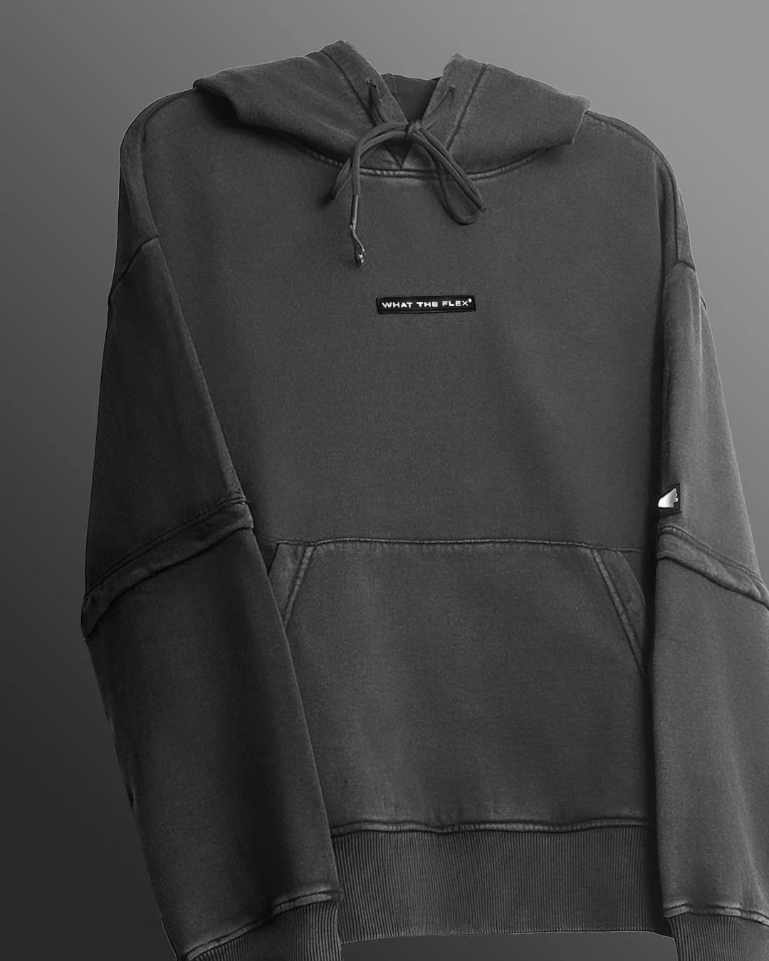 Washed Out Black Boxy-Fit Hoodie - Image 3