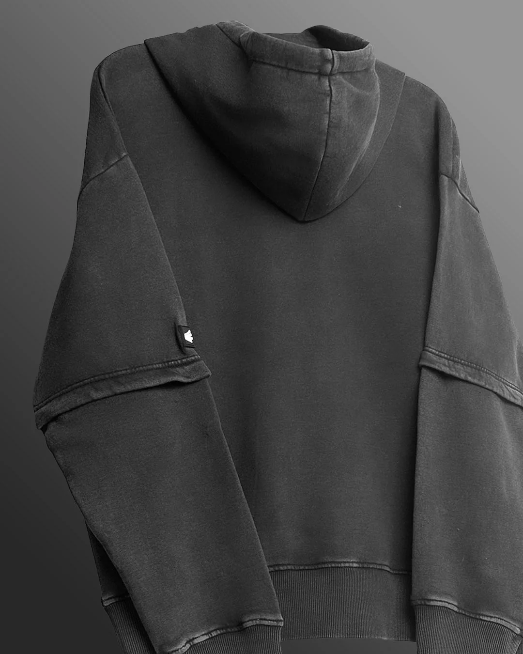 Washed Out Black Boxy-Fit Hoodie - Image 4