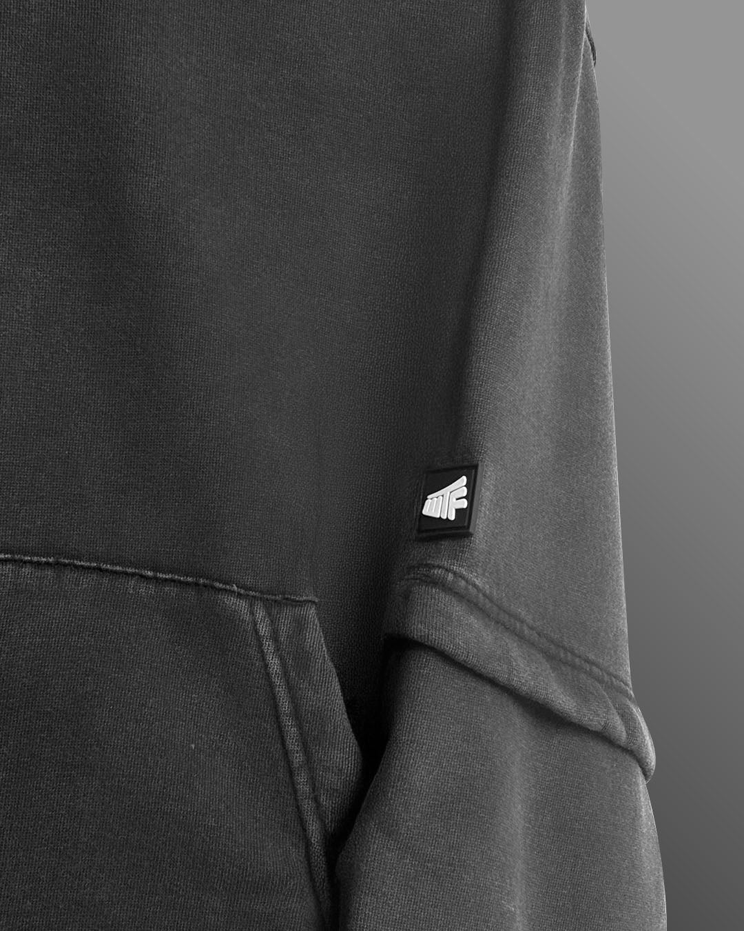 Washed Out Black Boxy-Fit Hoodie - Image 5