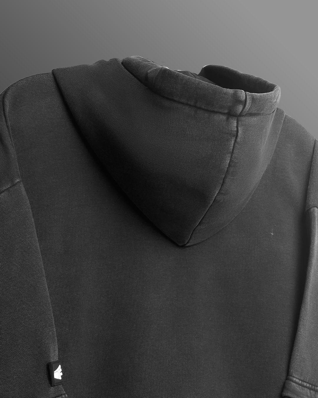Washed Out Black Boxy-Fit Hoodie - Image 7