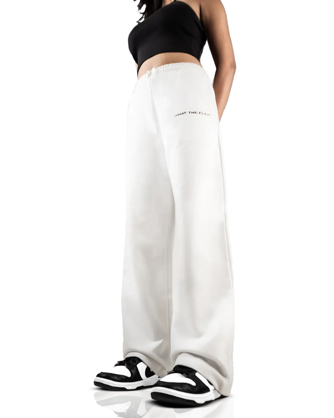 White Essential Cotton Pants - Image 3